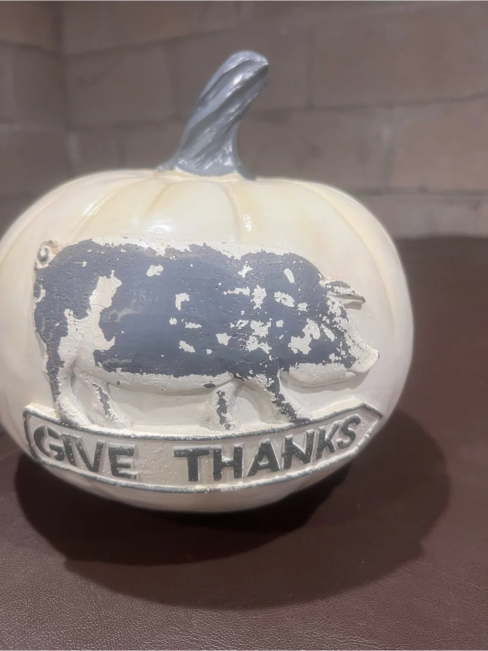 Robert Stanley Signature Collection Give Thanks Pumpkin Pig Ceramic Figurine